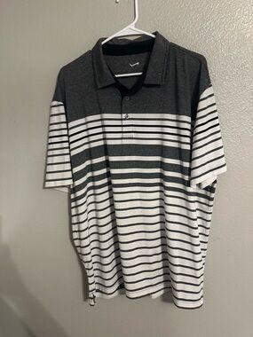 Nike Men's Short-Sleeve Striped Polo - Black & White